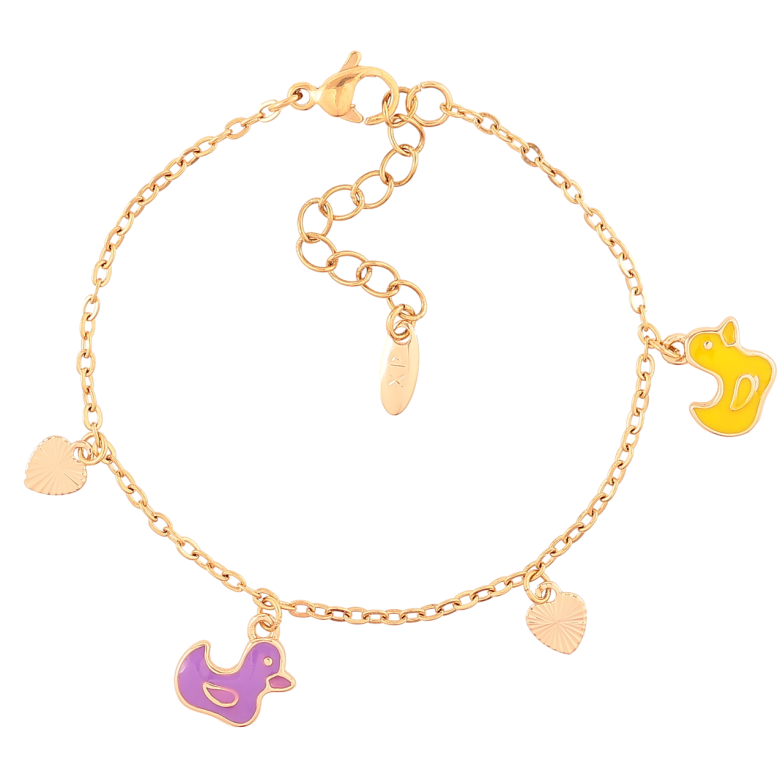 Браслет Xuping Позолота 18K Ланцюжок Якірний з підвісками» довжина з доп. ланцюжком 14-17см х 1.5мм фото №1