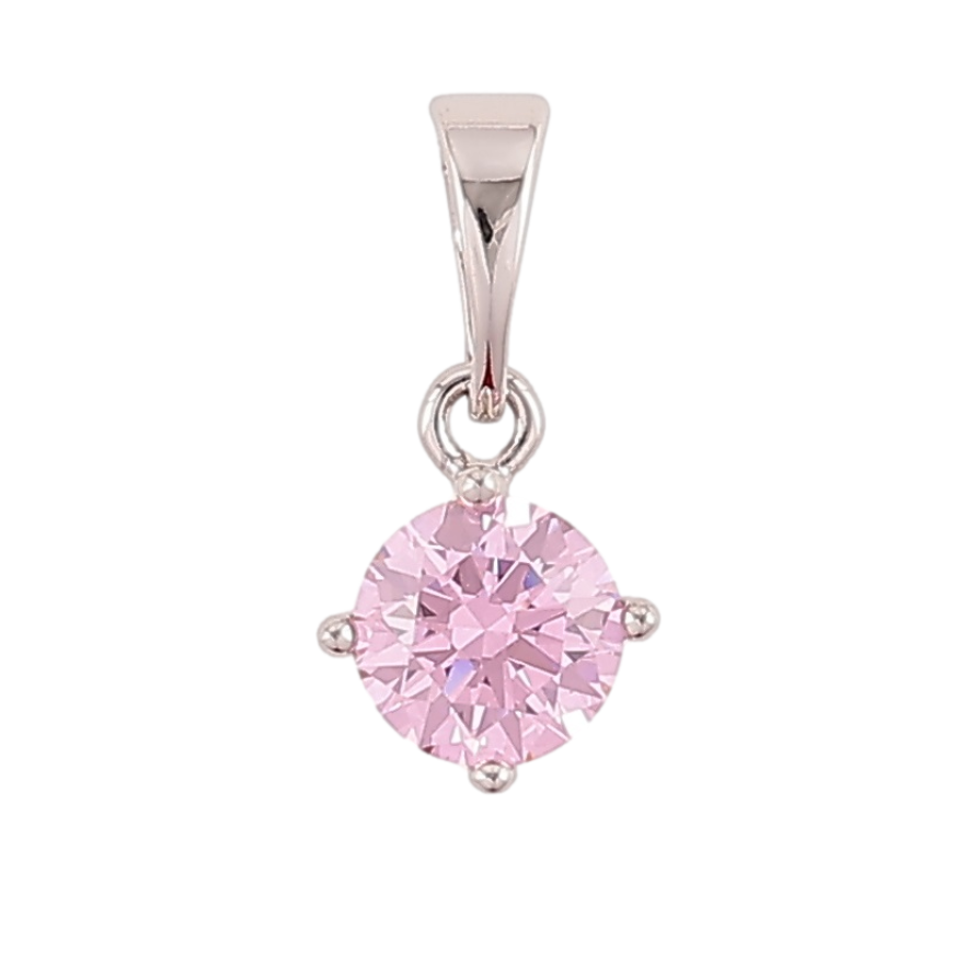 Кулон Xuping Родій «Рожевий фіаніт, ø 6мм» для ланцюжка до 5мм фото №1