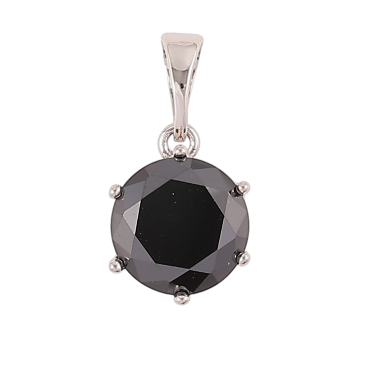 Кулон Xuping Родий Черный фианит, ø 9мм для цепочки до 5мм фото №2