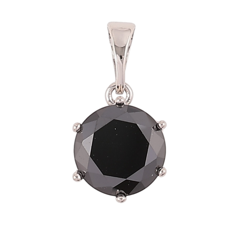 Кулон Xuping Родий Черный фианит, ø 9мм для цепочки до 5мм фото №1