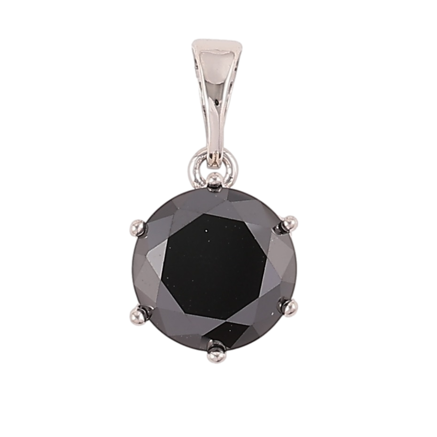 Кулон Xuping Родий Черный фианит, ø 9мм для цепочки до 5мм фото №1