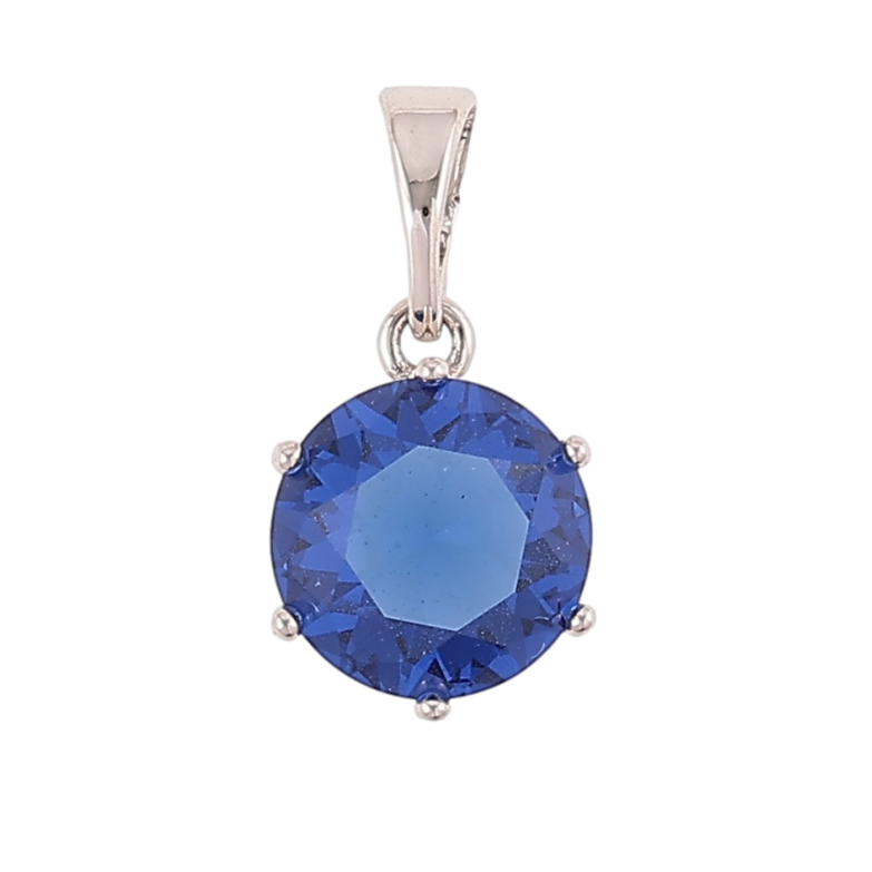 Кулон Xuping Родий Синий фианит, ø 9мм для цепочки до 5мм фото №5