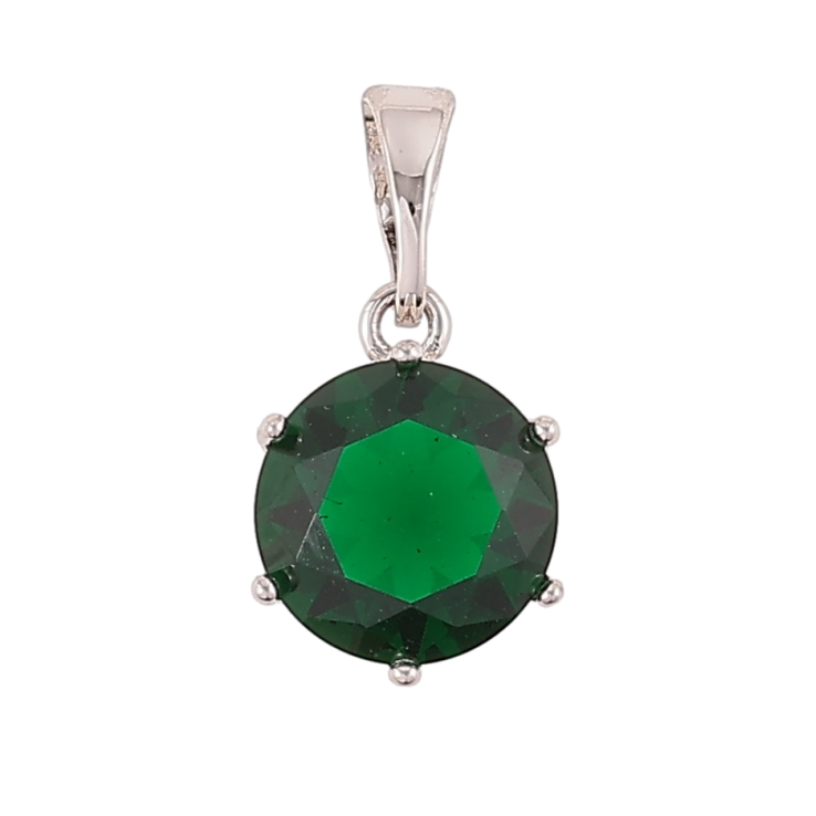 Кулон Xuping Родий Зеленый фианит, ø 9мм для цепочки до 5мм фото №19