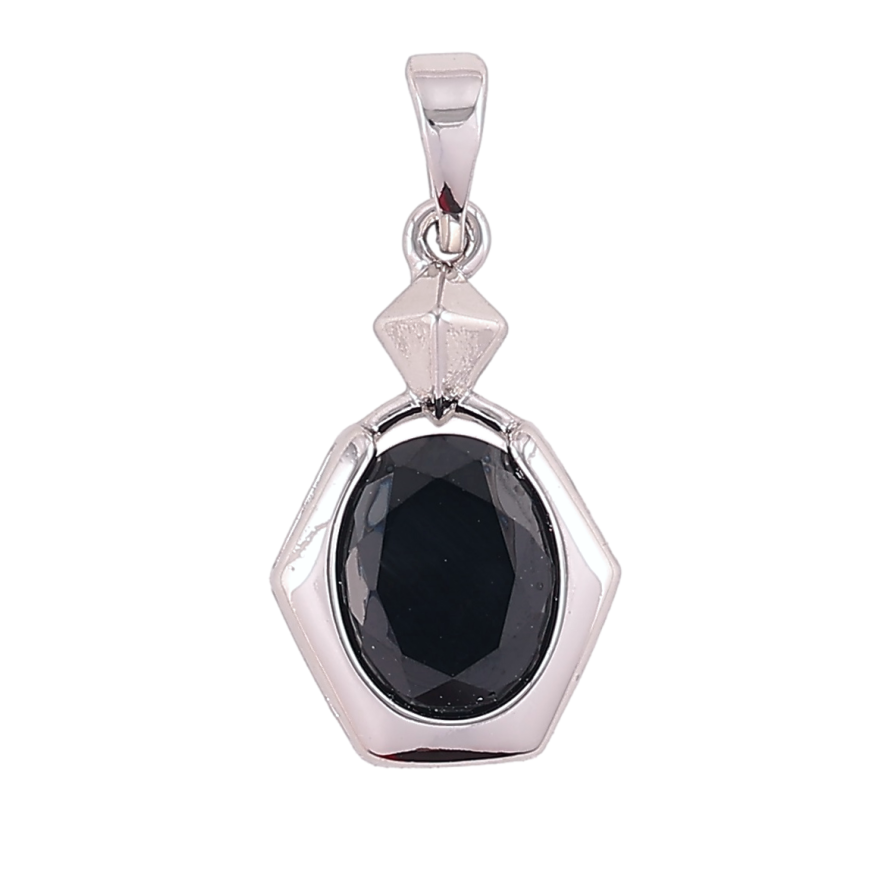 Кулон Xuping Родий Фигурная подвеска с черным фианитом для цепочки до 5мм фото №1