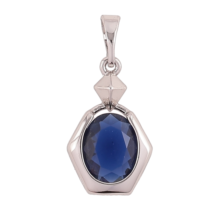 Кулон Xuping Родій «Фігурна підвіска з синім фіанітом» для ланцюжка до 5мм фото №13