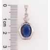 Кулон Xuping Родій «Фігурна підвіска з синім фіанітом» для ланцюжка до 5мм фото №2
