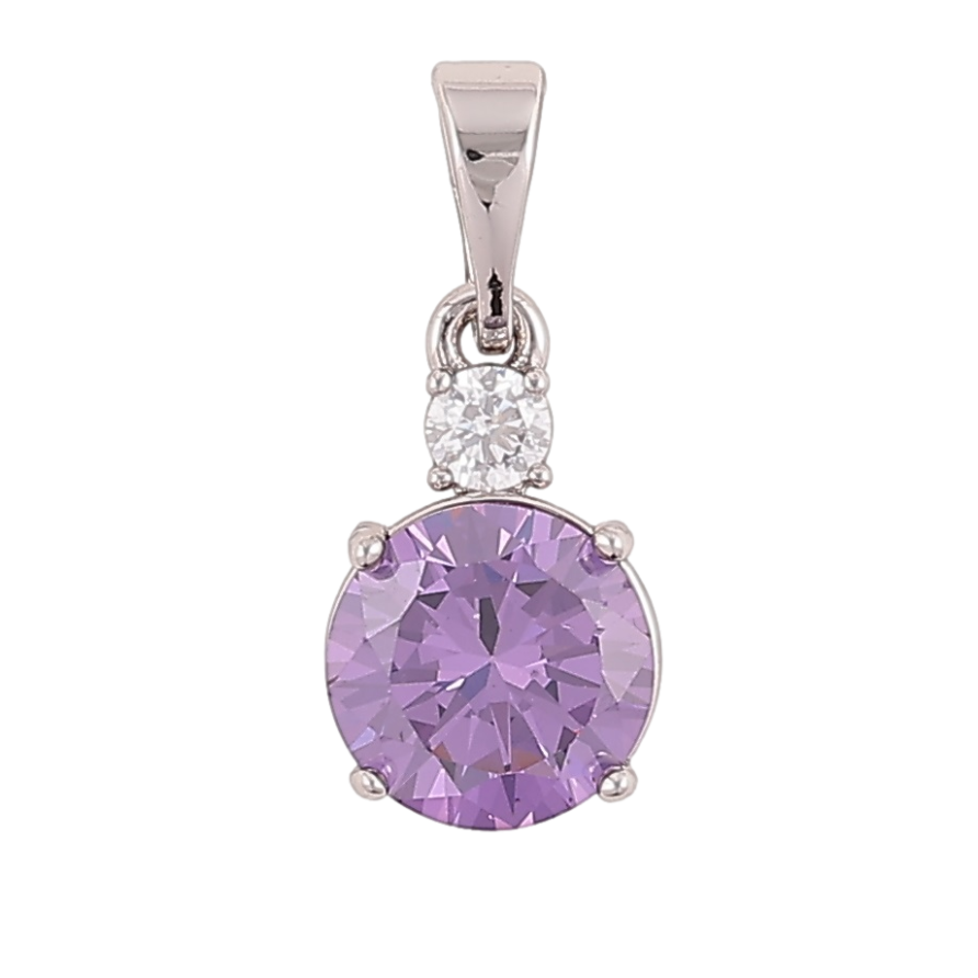 Кулон Xuping Родий Сиреневый фианит с цирконием для цепочки до 5мм фото №1