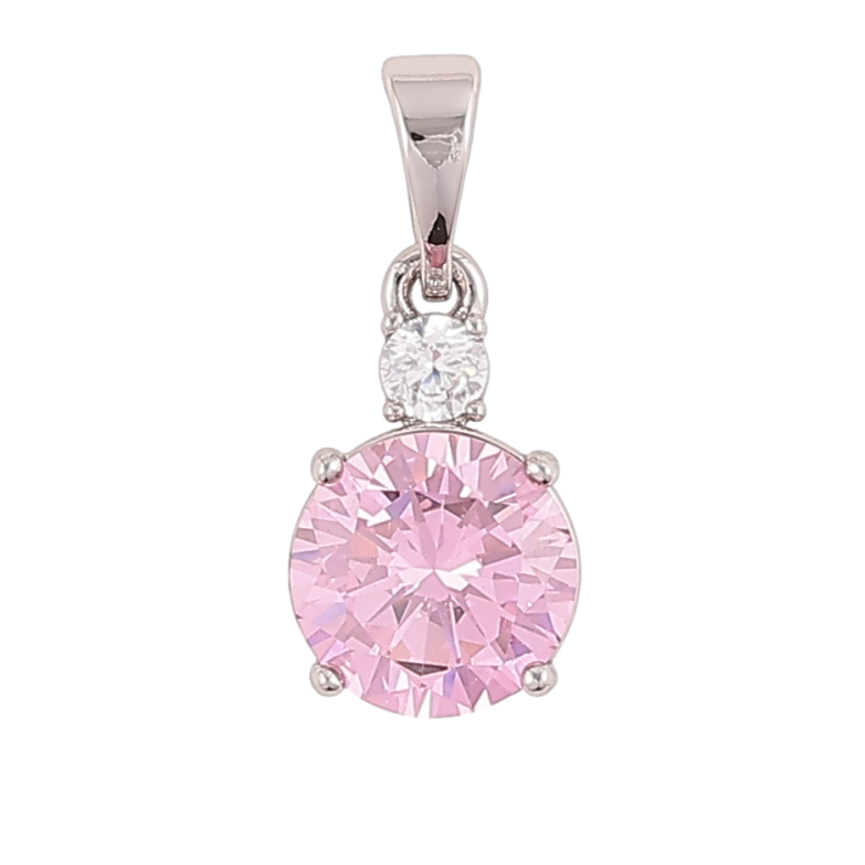 Кулон Xuping Родий Розовый фианит с цирконием для цепочки до 5мм фото №2