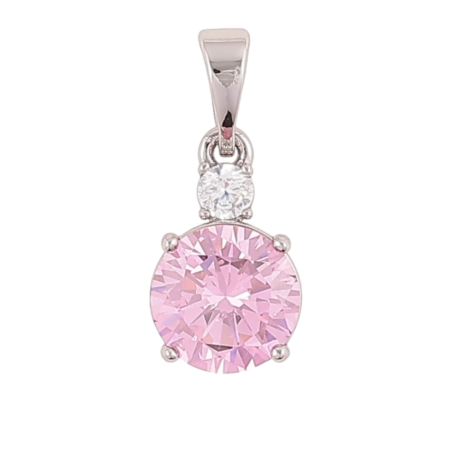 Кулон Xuping Родій «Рожевий фіаніт з цирконієм» для ланцюжка до 5мм фото №1