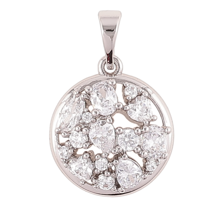 Кулон Xuping Родий Круг с россыпью циркония для цепочки до 5мм фото №22