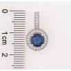 Кулон Xuping Родій «Синій фіаніт в обрамленні цирконію, ø 10мм» для ланцюжка до 4мм фото №2