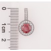 Кулон Xuping Родій «Червоний фіаніт в обрамленні цирконію, ø 10мм» для ланцюжка до 4мм фото №2