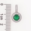 Кулон Xuping Родій «Зелений фіаніт в обрамленні цирконію, ø 10мм» для ланцюжка до 4мм фото №2
