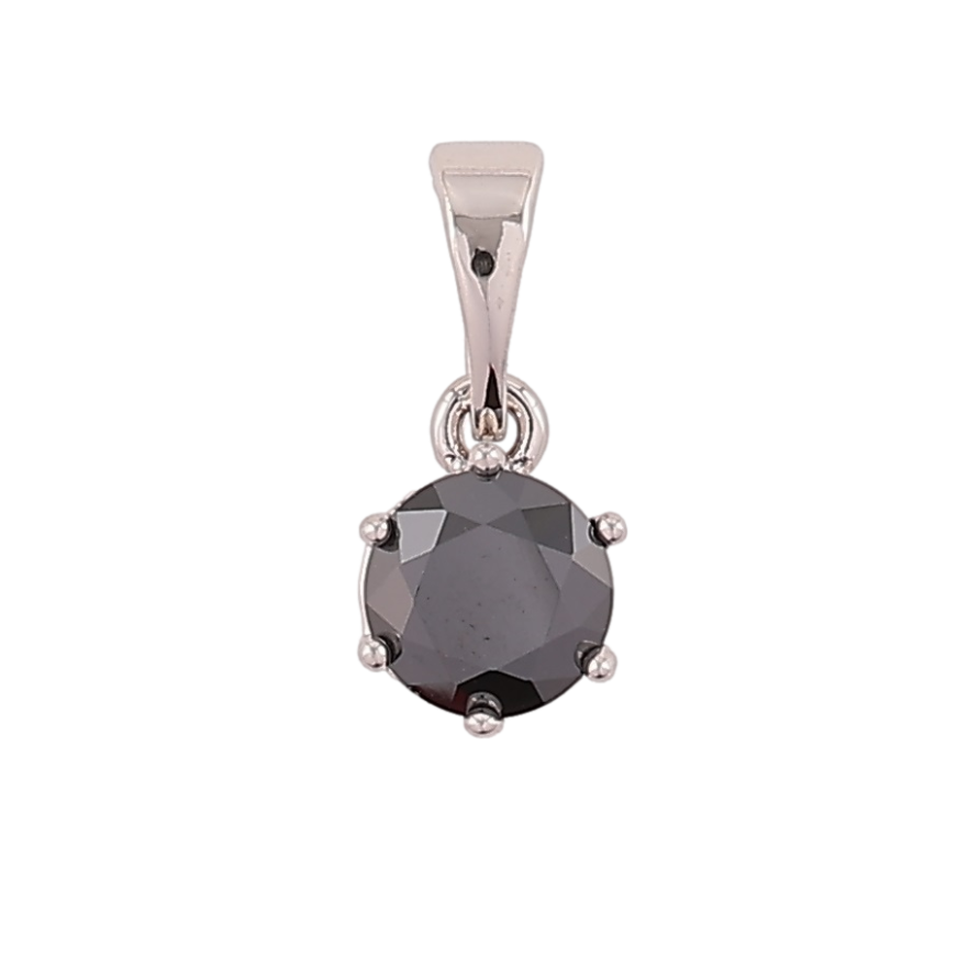 Кулон Xuping Родий Черный фианит, ø 6мм для цепочки до 5мм фото №1