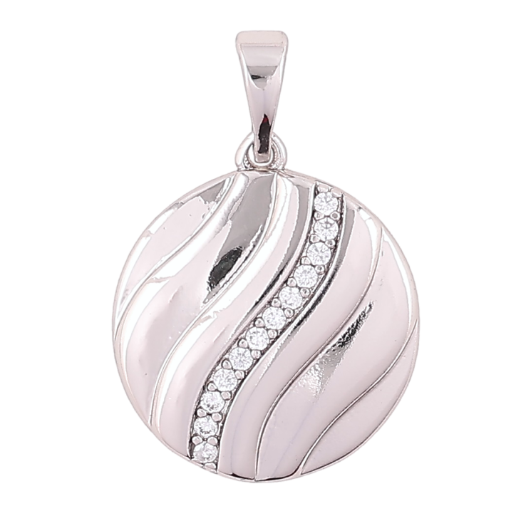 Кулон Xuping Родий Круг с дорожкой циркония для цепочки до 5мм фото №13