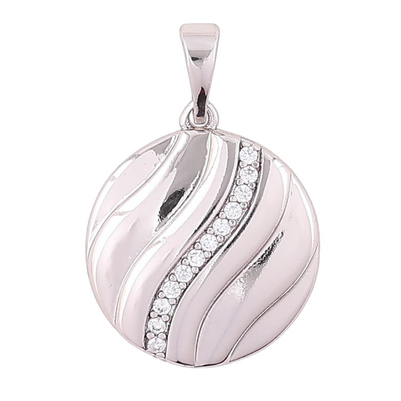 Кулон Xuping Родий Круг с дорожкой циркония для цепочки до 5мм фото №1