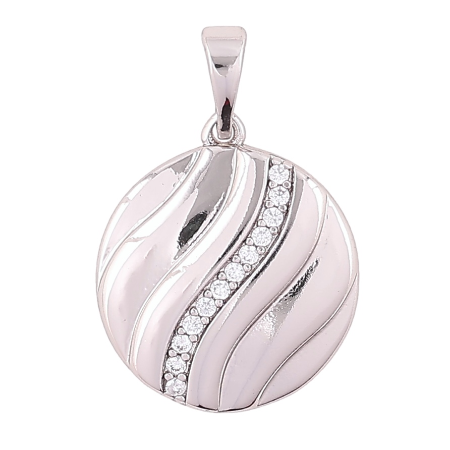 Кулон Xuping Родий Круг с дорожкой циркония для цепочки до 5мм фото №1