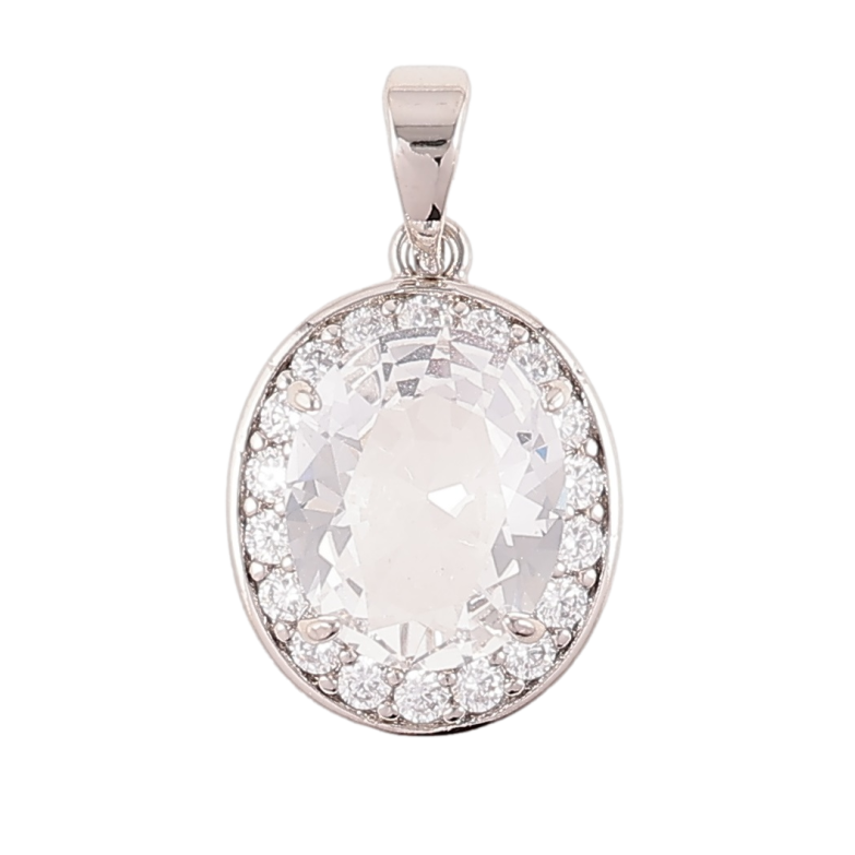 Кулон Xuping Родій «Фіаніт в обрамленні цирконію» для ланцюжка до 5мм фото №4