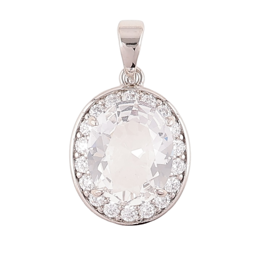 Кулон Xuping Родій «Фіаніт в обрамленні цирконію» для ланцюжка до 5мм фото №1