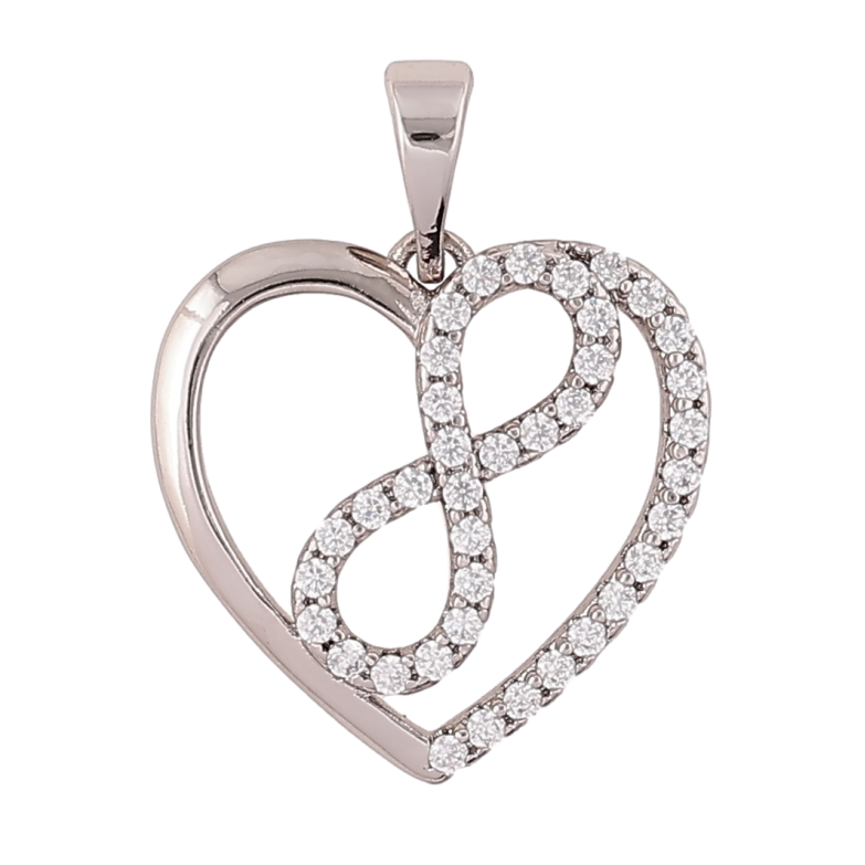 Кулон Xuping Родий Сердечко с бесконечностью для цепочки до 5мм фото №1