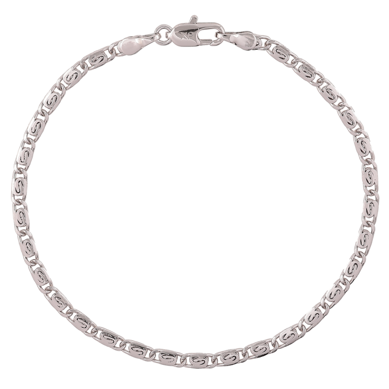 Браслет Xuping Родій «Ланцюжок плетіння Равлик» розмір 18.5см х 3мм фото №1