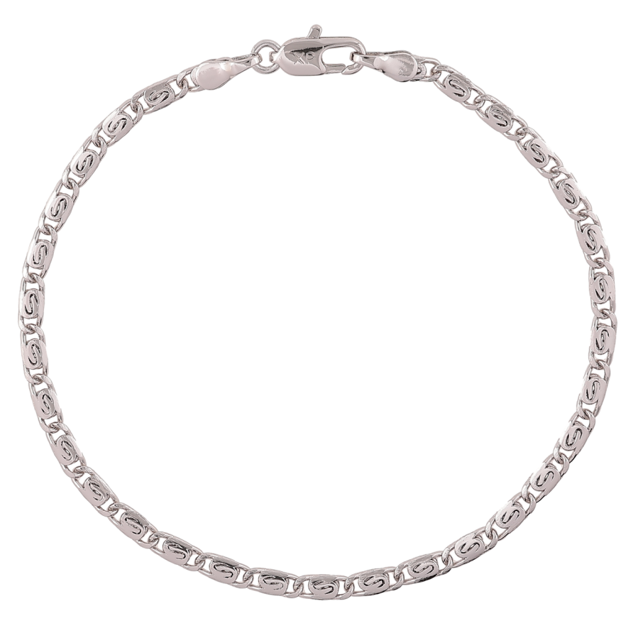 Браслет Xuping Родий Цепочка плетение Улитка размер 18.5см х 3мм фото №1