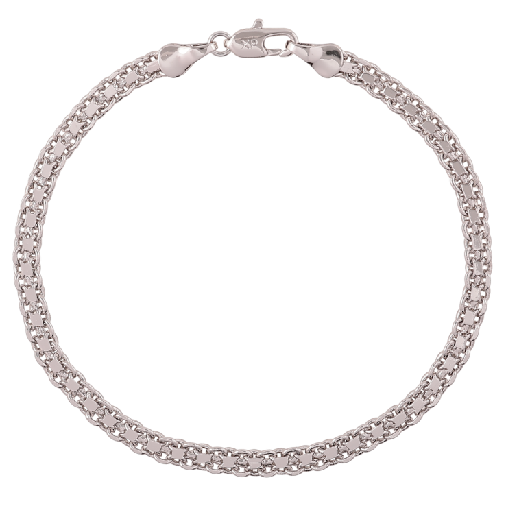 Браслет Xuping Родий Цепочка плетение Итальянский Бисмарк размер 19.5см х 4мм фото №19