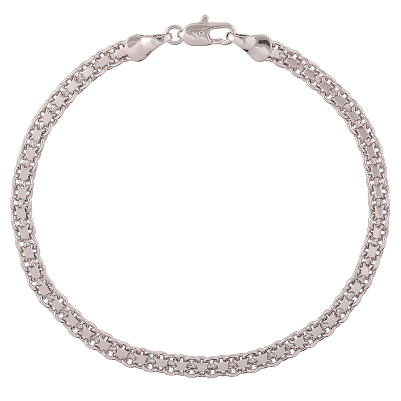 Браслет Xuping Родий Цепочка плетение Итальянский Бисмарк размер 19.5см х 4мм фото №1