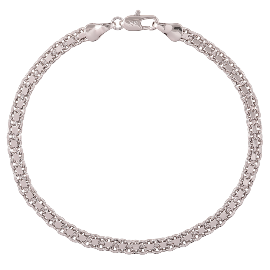 Браслет Xuping Родій «Ланцюжок плетіння Італійський Бісмарк» розмір 19.5см х 4мм фото №1