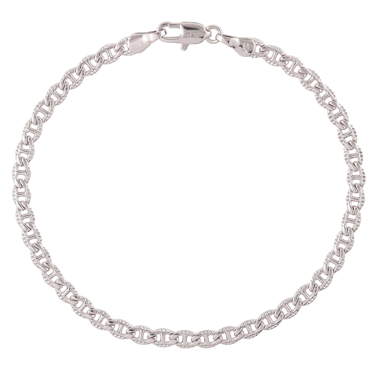 Браслет Xuping Родий Цепочка плетение Морская цепь с узором размер 19см х 3.5мм фото №6