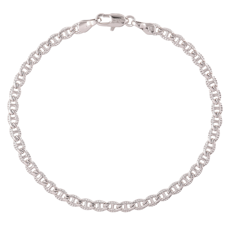 Браслет Xuping Родій «Ланцюжок плетіння Морський ланцюг з візерунком» розмір 19см х 3.5мм фото №2