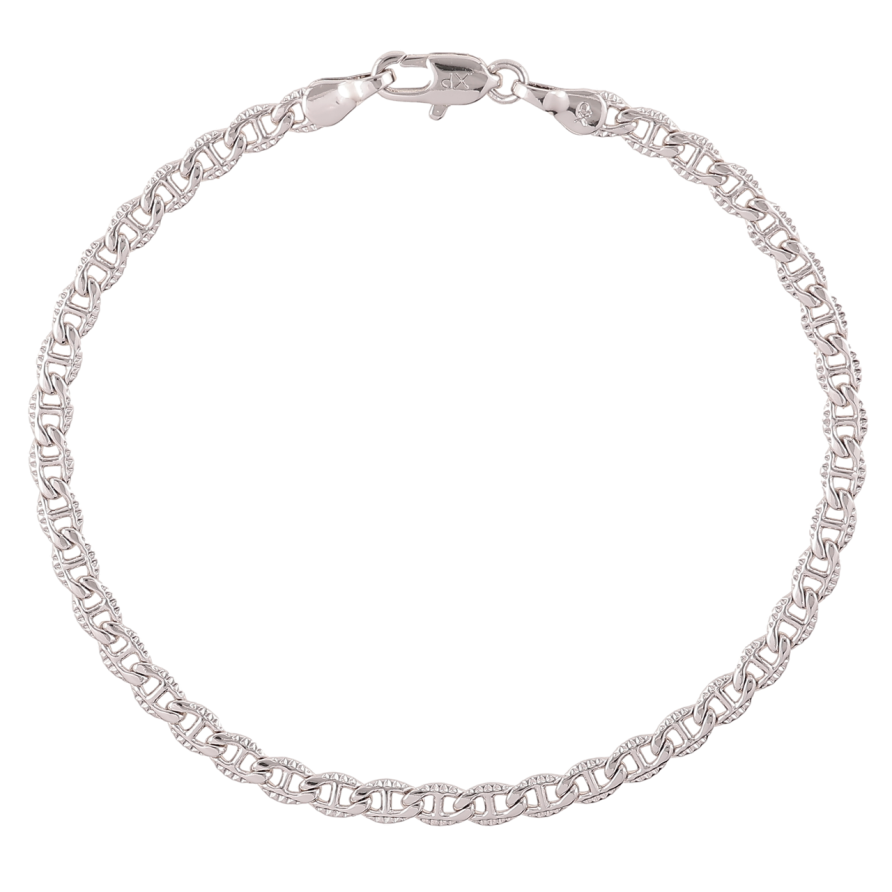Браслет Xuping Родій «Ланцюжок плетіння Морський ланцюг з візерунком» розмір 19см х 3.5мм фото №1