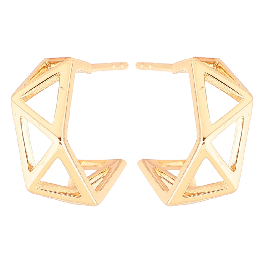 Сережки Xuping QQMM Позолота 18K пусети «Фігурні дуги» фото №1