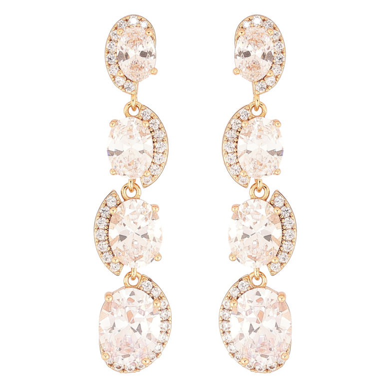 Сережки Xuping QQMM Позолота 18K пусети «Витончені кришталеві підвіски» фото №1 Сережки Xuping QQMM Позолота 18K пусети «Витончені кришталеві підвіски» фото №1