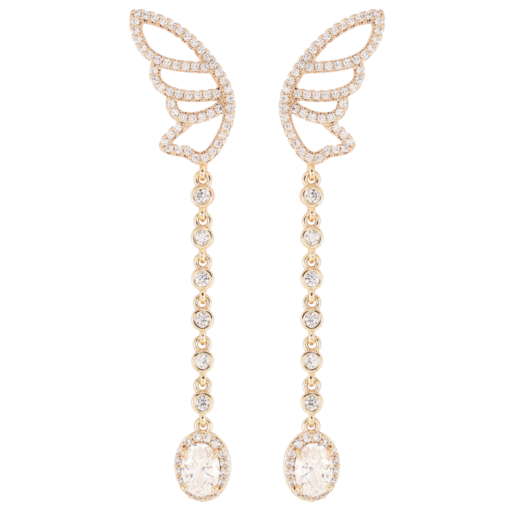 Серьги Xuping QQMM Позолота 18K пусеты Крылья бабочки с кристальными подвесками фото №24