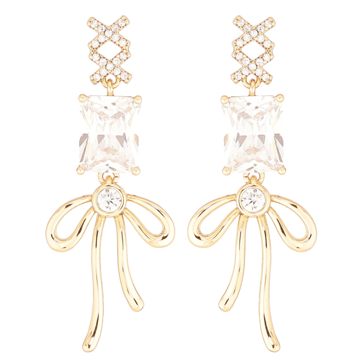 Сережки Xuping QQMM Позолота 18K пусети «Підвіски з фіанітами та бантами» фото №19 Сережки Xuping QQMM Позолота 18K пусети «Підвіски з фіанітами та бантами» фото №19