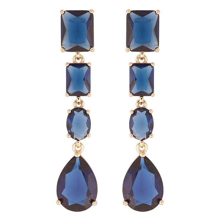 Сережки Xuping QQMM Позолота 18K пусети «Підвіски з синіх фіанітів» фото №21 Сережки Xuping QQMM Позолота 18K пусети «Підвіски з синіх фіанітів» фото №21