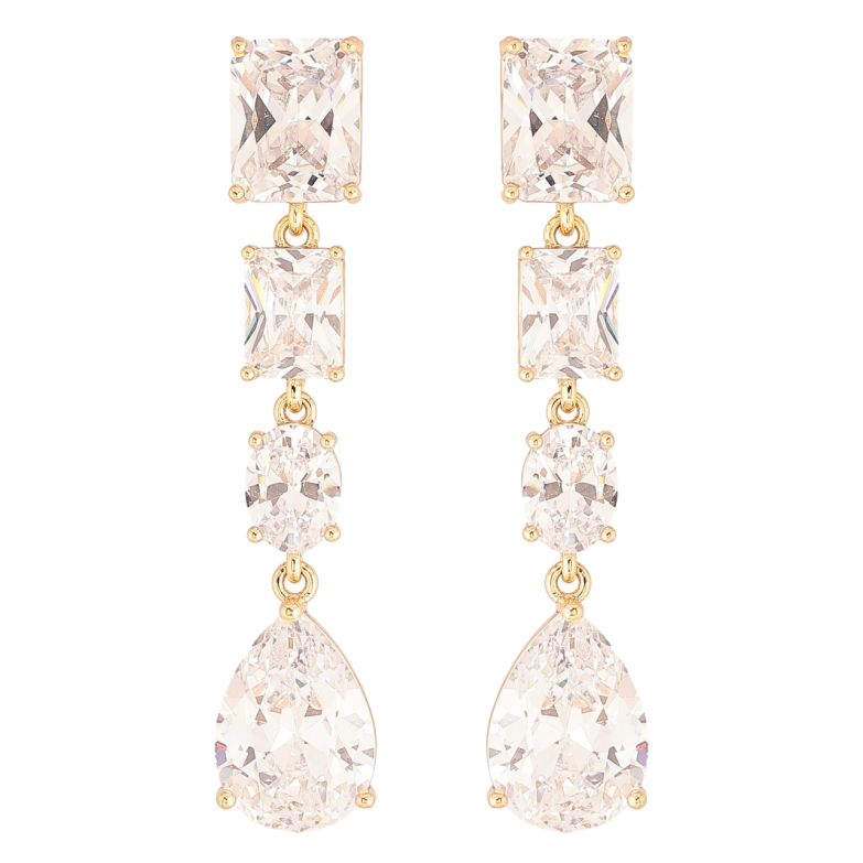 Сережки Xuping QQMM Позолота 18K пусети «Підвіски з фіанітів» фото №1 Сережки Xuping QQMM Позолота 18K пусети «Підвіски з фіанітів» фото №1