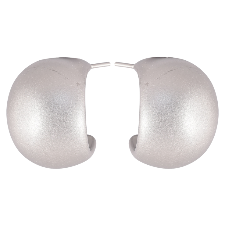 Серьги Xuping TTM Stainless Steel цвет Родий пусеты Обьемные дуги фото №13