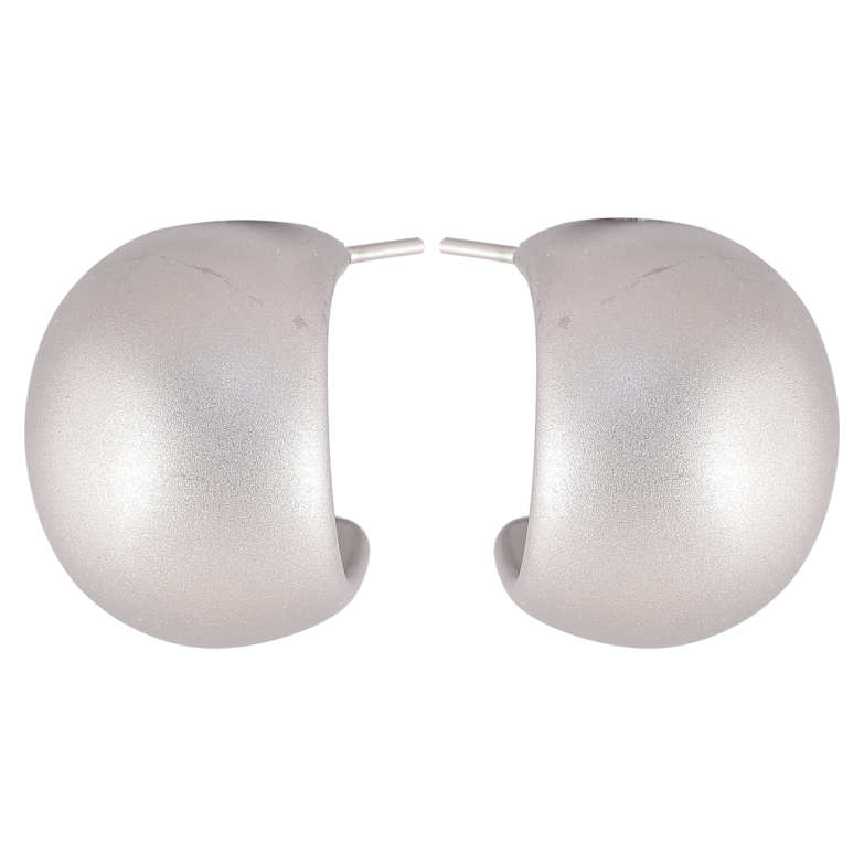 Серьги Xuping TTM Stainless Steel цвет Родий пусеты Обьемные дуги фото №6