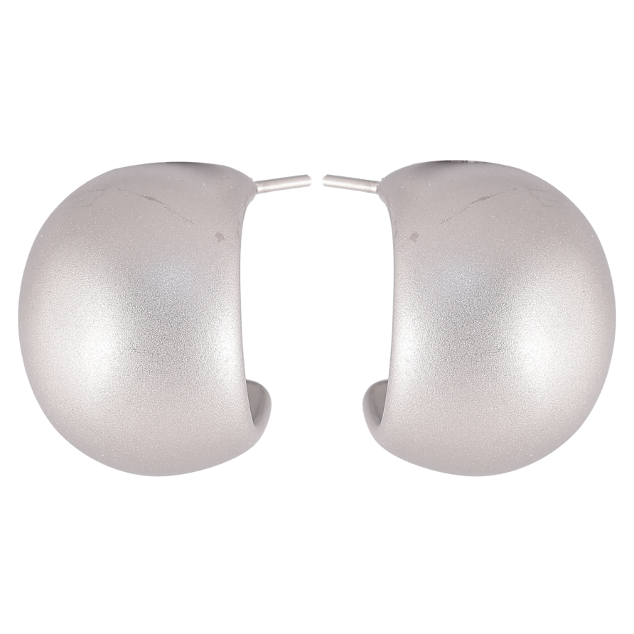 Серьги Xuping TTM Stainless Steel цвет Родий пусеты Обьемные дуги фото №1