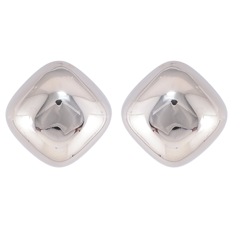 Серьги Xuping TTM Stainless Steel цвет Родий пусеты Объемные ромбы 18х18мм фото №2