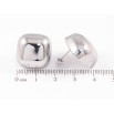 Серьги Xuping TTM Stainless Steel цвет Родий пусеты Объемные ромбы 18х18мм фото №2