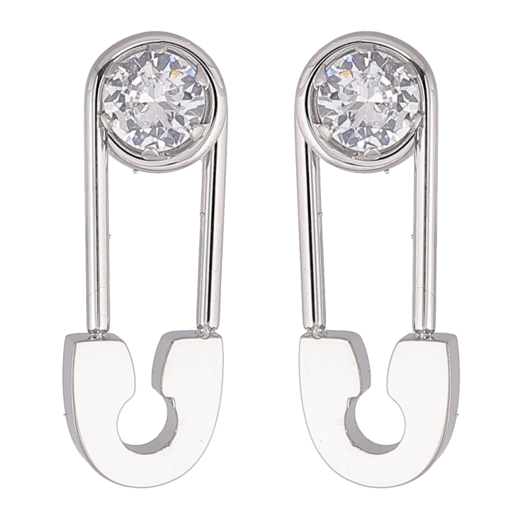 Серьги Xuping TTM Stainless Steel цвет Родий пусеты Булавки с фианитами фото №7