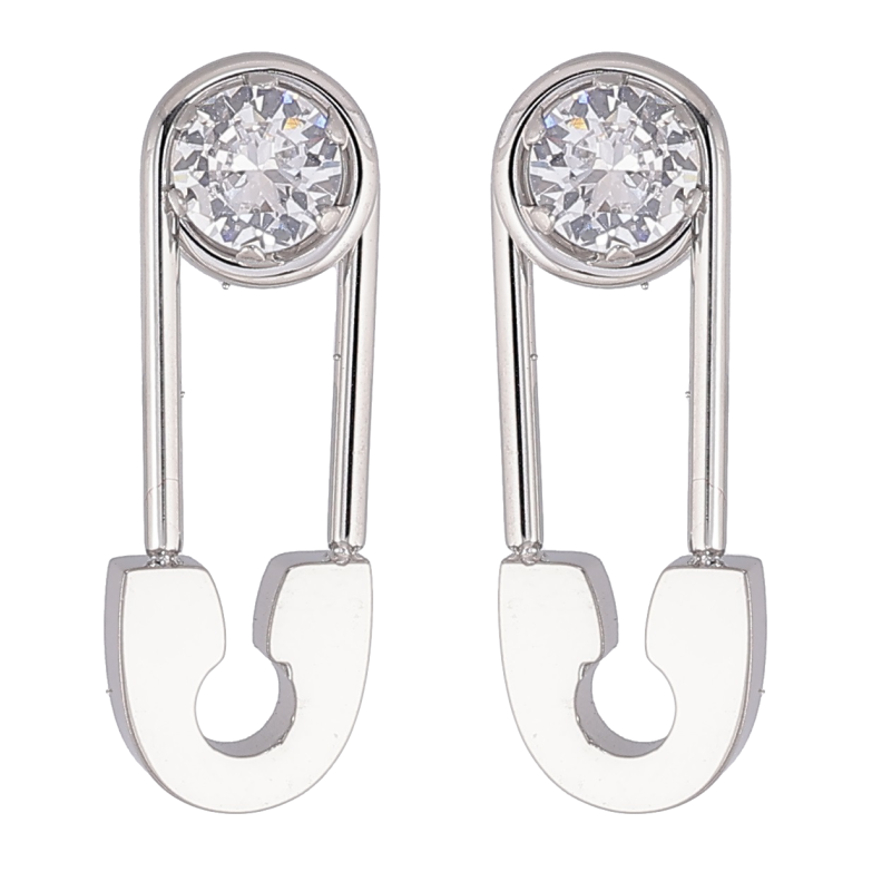 Серьги Xuping TTM Stainless Steel цвет Родий пусеты Булавки с фианитами фото №1