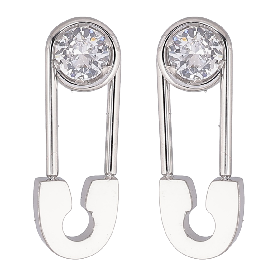 Серьги Xuping TTM Stainless Steel цвет Родий пусеты Булавки с фианитами фото №1