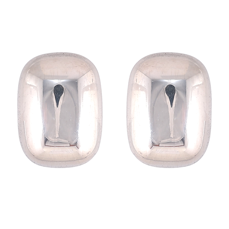 Серьги Xuping TTM Stainless Steel цвет Родий пусеты Объемные прямоугольники 11х15мм фото №1