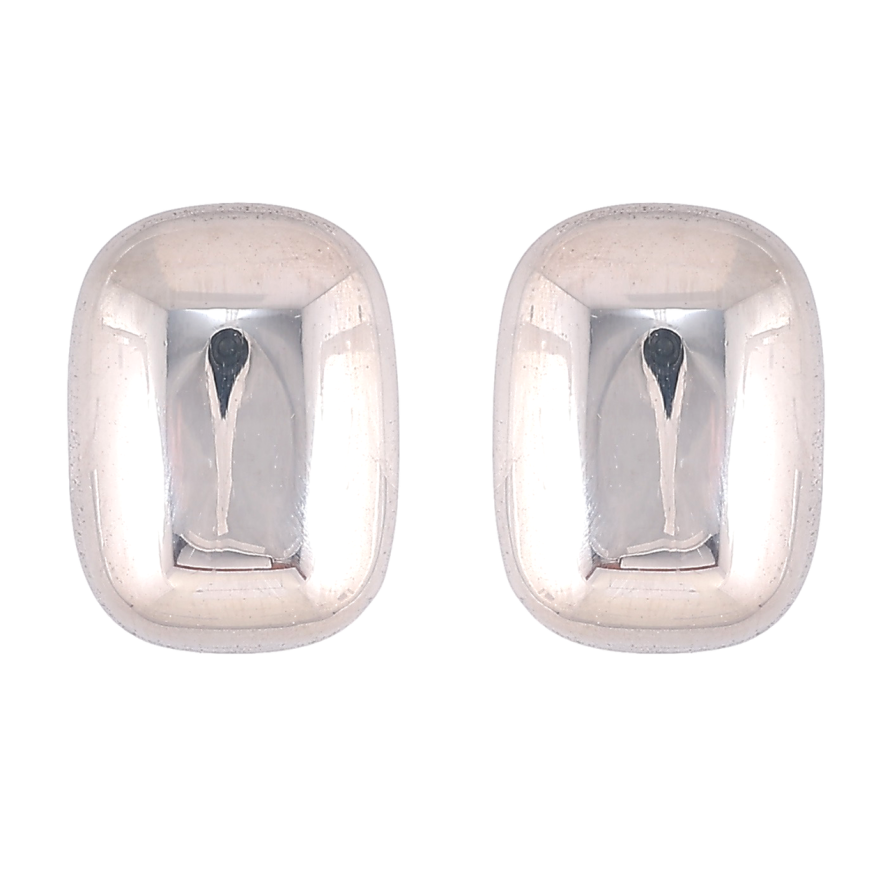 Серьги Xuping TTM Stainless Steel цвет Родий пусеты Объемные прямоугольники 11х15мм фото №1