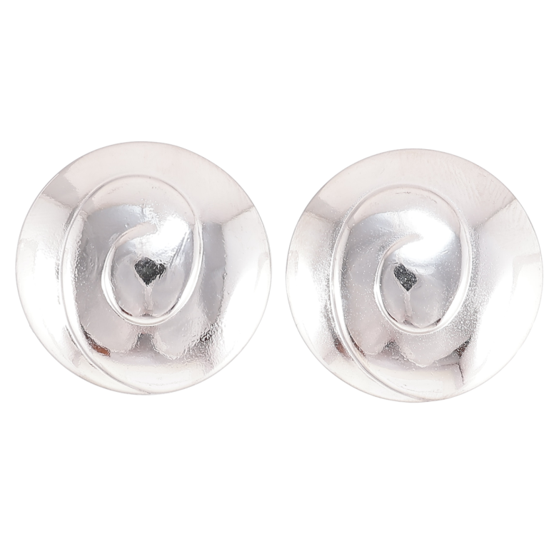 Сережки Xuping TTM Stainless Steel колір Родій пусети «Круги з візерунком» ø 24мм фото №20