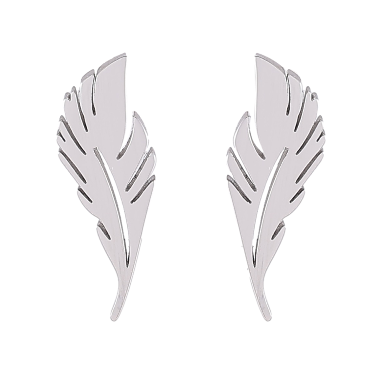 Сережки Xuping TTM Stainless Steel колір Родій пусети «Пір'їнки» фото №24